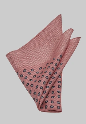 Men's Paisley Pocket Square, Dark Pink