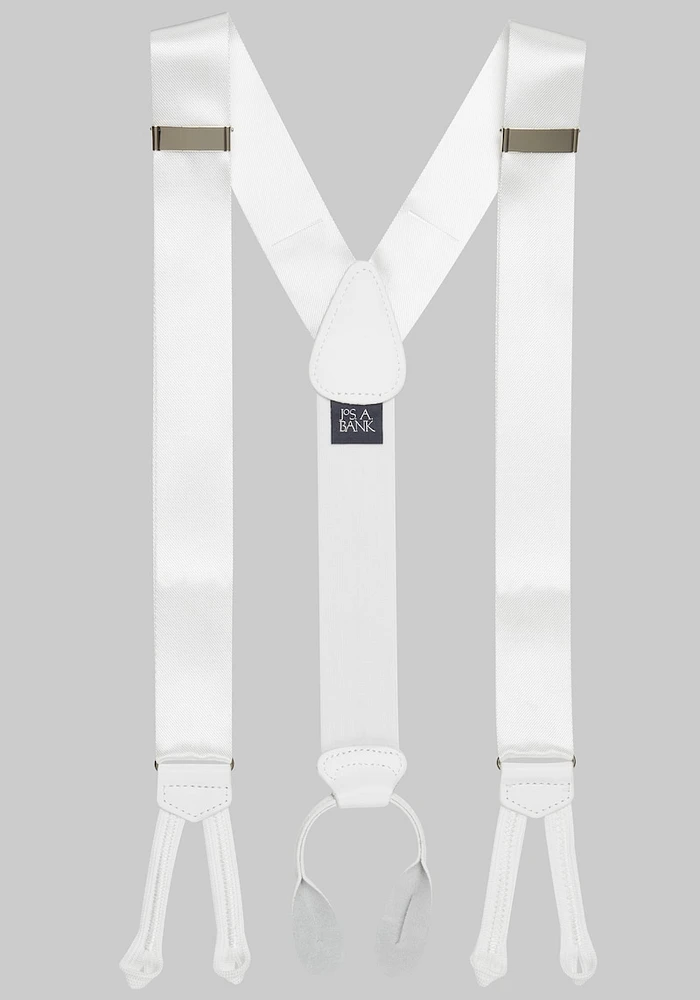 Men's Formal Suspenders, White, One Size