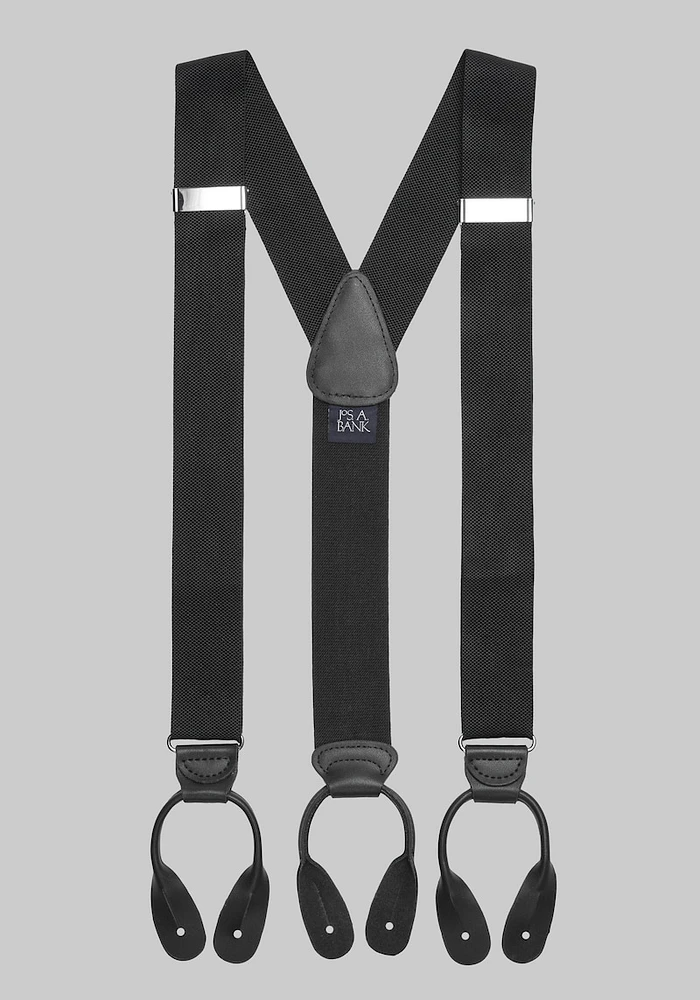 Men's Oxford Brace Suspenders, Black, One Size