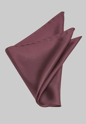 Men's Solid Silk Pocket Square, Berry, One Size