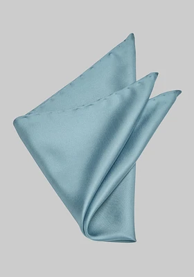 Men's Solid Silk Pocket Square, Blue, One Size