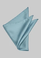 Men's Solid Silk Pocket Square, Blue, One Size