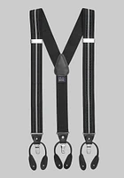 Men's Stretch Stripe Suspenders, Black, One Size