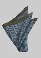 Men's Geometric Pocket Square, Olive, One Size