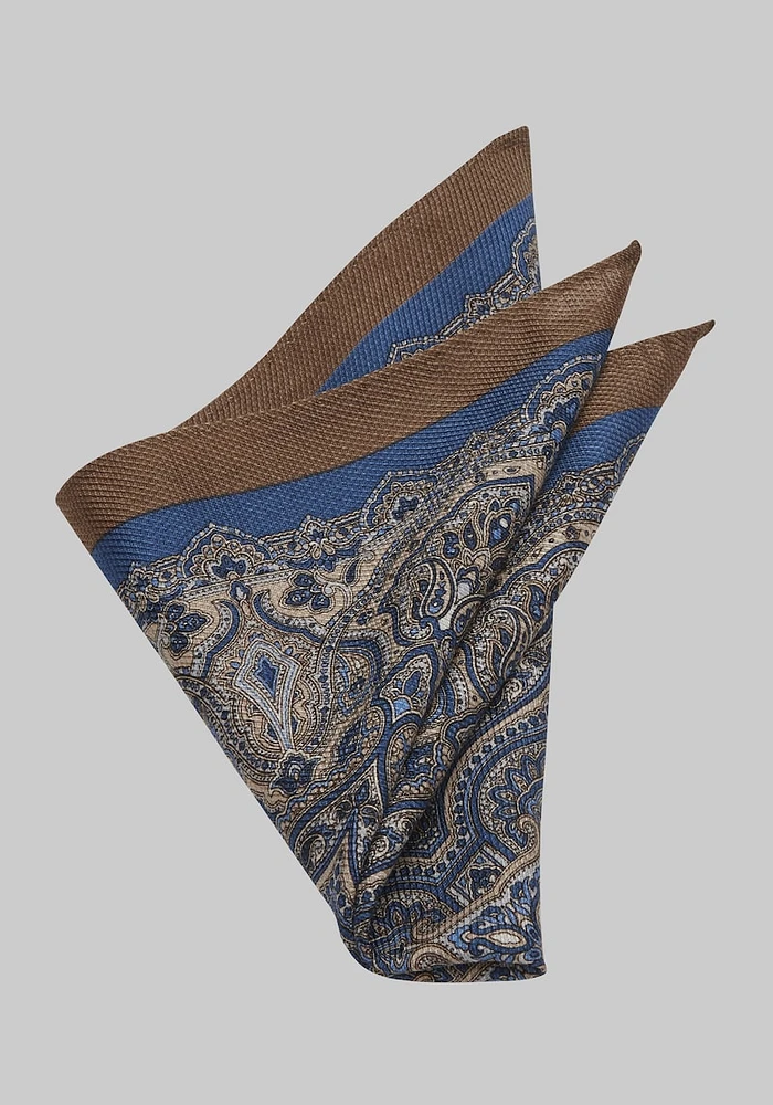 Men's Persian Pocket Square, Taupe, One Size