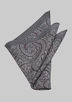 Men's Persian Pocket Square, Silver, One Size