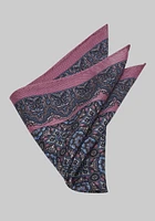 Men's Medallion Pocket Square, Pink, One Size