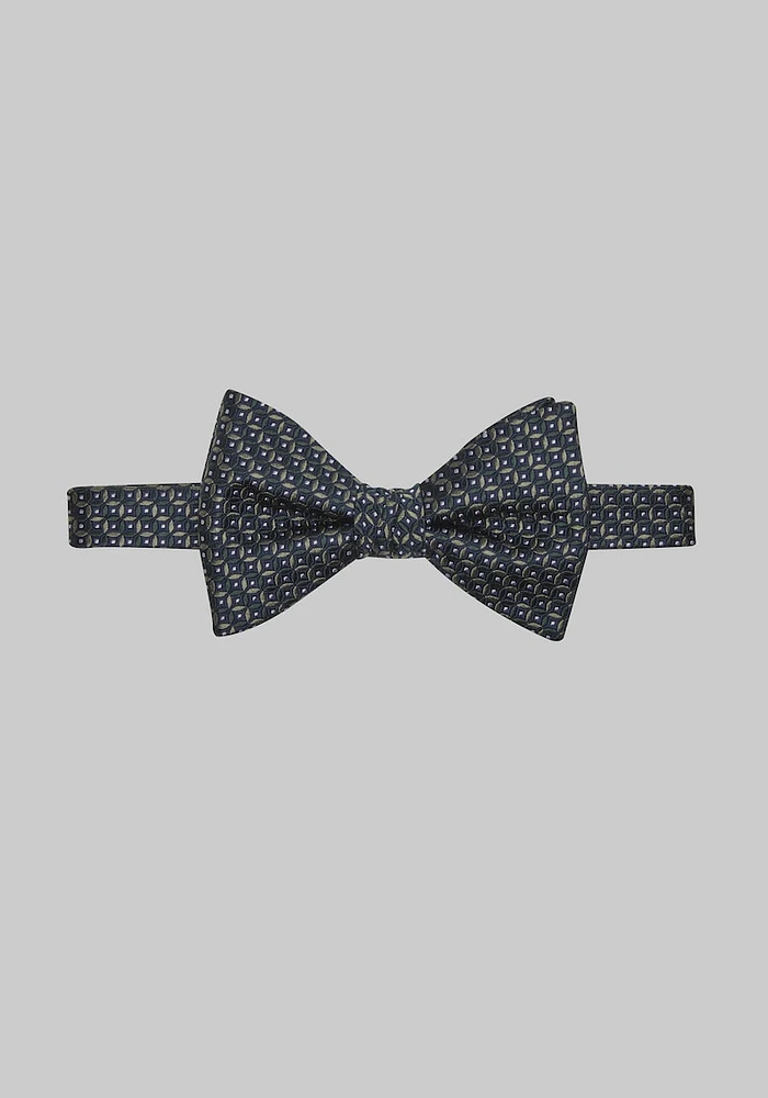 Men's Split Circle Bow Tie, Dark Green, One Size