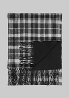 Men's Reversible Plaid Scarf, Black, One Size