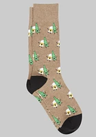 Men's Beer Socks, Tan Heather, Mid Calf