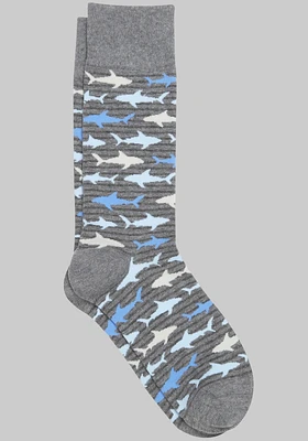 Men's Jos. A. Bank Shark Socks at Jos. A. Bank, Grey/Med Heather Gry, Size Mid Calf