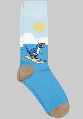 Men's Jos. A. Bank Dino Surf Socks at Jos. A. Bank, Blue/Cerulean, Size Mid Calf