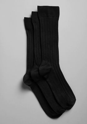 JoS. A. Bank Men's Dress Socks, 3-Pack, Black, Mid Calf