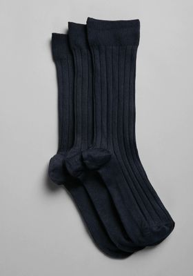 JoS. A. Bank Men's Dress Socks, 3-Pack, Navy, Mid Calf