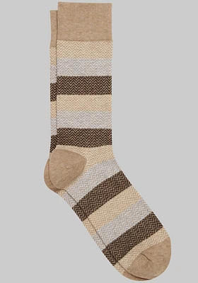 Men's Jos. A. Bank Chevron Stripe Socks at Jos. A. Bank, Tan Heather, Size Mid Calf