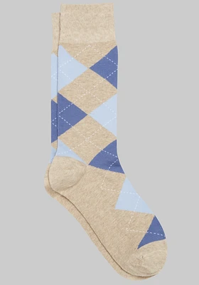 Men's Jos. A. Bank Argyle Socks at Jos. A. Bank, Oatmeal Heather/Tan, Size Mid Calf