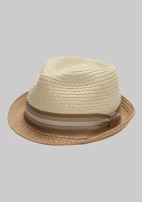 Men's Jos. A. Bank Braided Raffia Fedora at Bank, Cream/Natural/White,