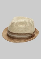 Men's Jos. A. Bank Braided Raffia Fedora at Bank, Cream/Natural/White,