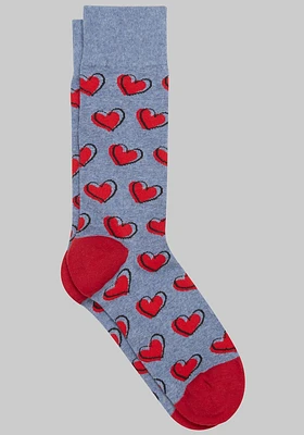 Men's Jos. A. Bank Valentine's Day Socks at Jos. A. Bank, Blue/Denim Heather, Size Mid Calf