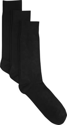 JoS. A. Bank Men's Rayon Blend Dress Socks, 3-Pack, Black, Mid Calf
