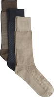 Men's Jos. A Bank Patterned Dress Socks, 3-Pack, Khaki, Mid Calf