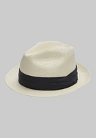 Men's Jos. A. Bank Braided Toyo Fedora at Bank, Cream/Ivory/White,