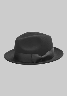 Men's Wool Felt Fedora, Black, Large/X Large