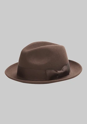 Men's Wool Felt Fedora, Brown, Large/X Large