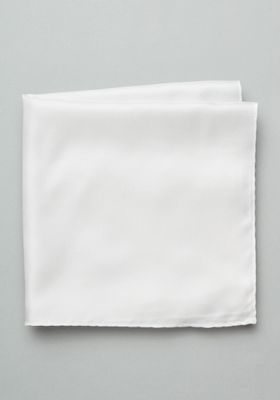 JoS. A. Bank Men's Silk Pocket Square, White, One Size