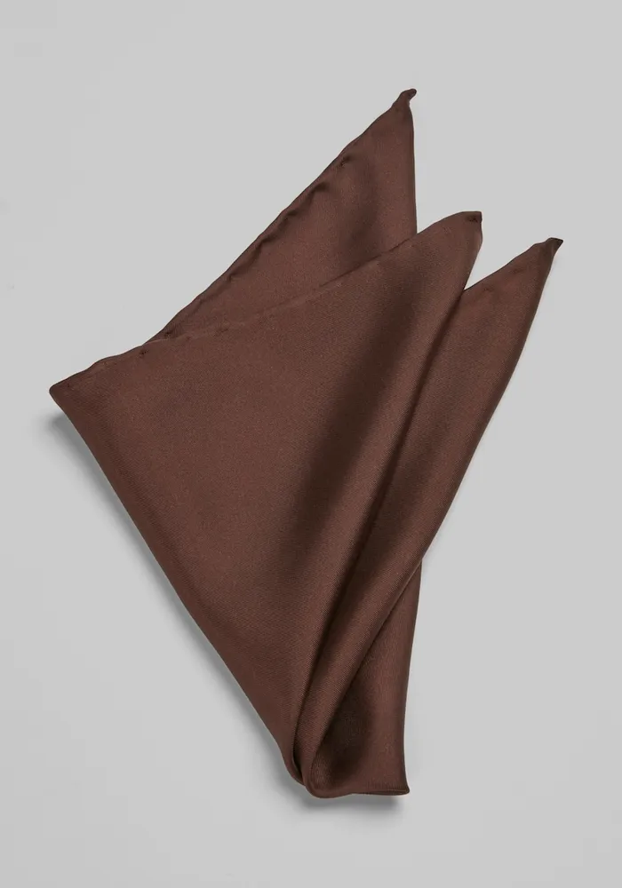 Men's Silk Pocket Square, Dark Brown, One Size