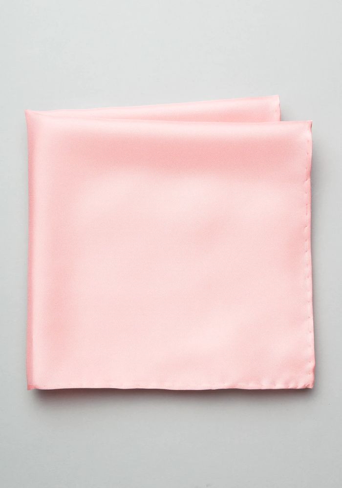 Men's Silk Pocket Square, Pink, One Size