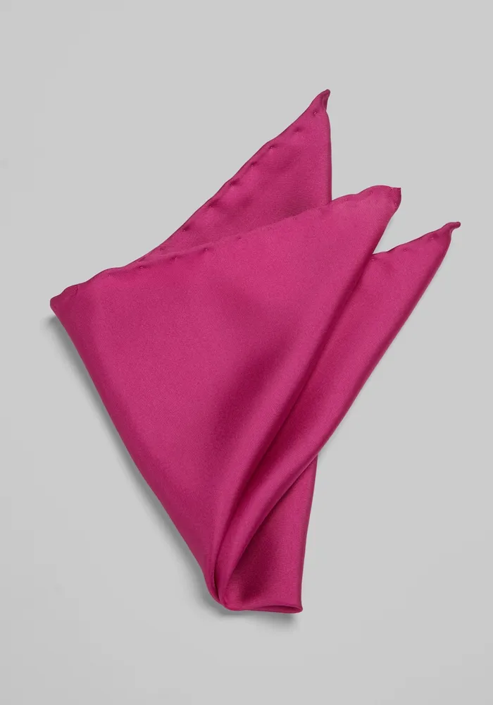 JoS. A. Bank Men's Silk Pocket Square, Fuchsia, One Size