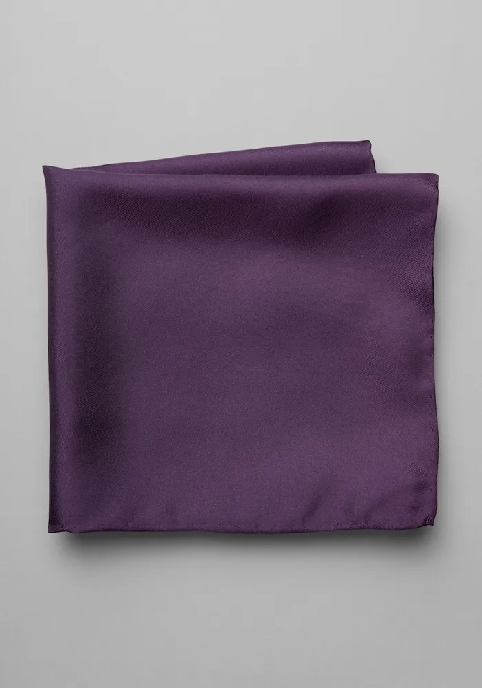 Men's Silk Pocket Square, Plum, One Size