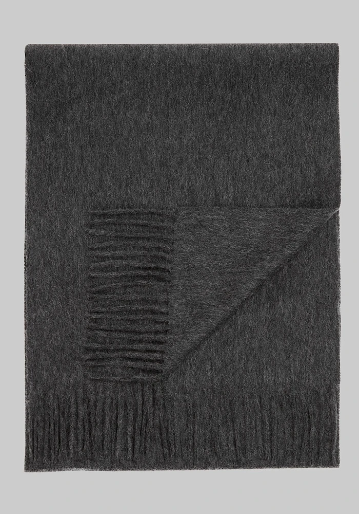 Men's Solid Cashmere Scarf, Charcoal, One Size