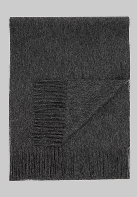 Men's Solid Cashmere Scarf, Charcoal, One Size