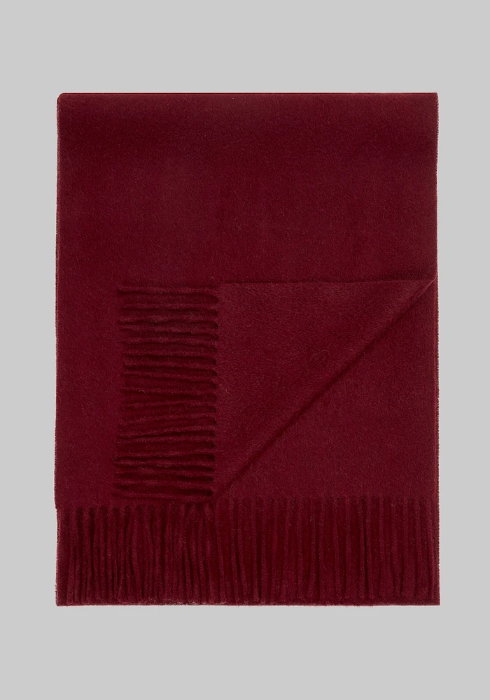 Men's Solid Cashmere Scarf, Burgundy, One Size