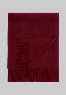 Men's Solid Cashmere Scarf, Burgundy, One Size