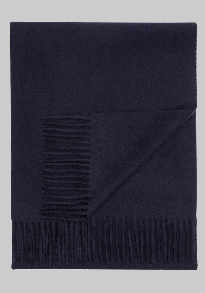 Men's Solid Cashmere Scarf, Navy, One Size