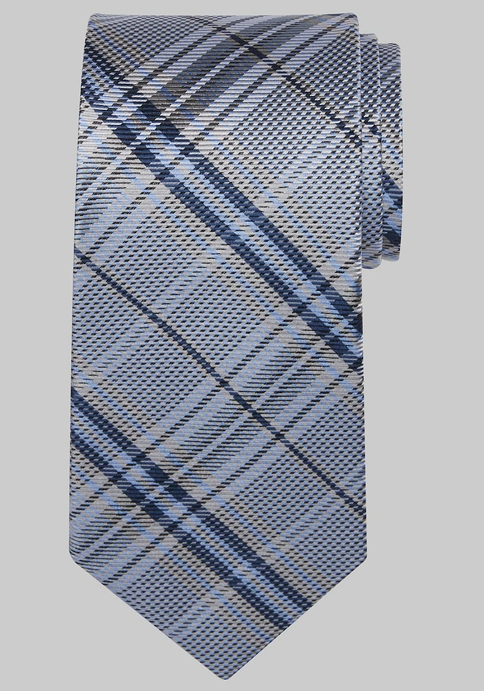 Men's Reserve Collection Plaid Tie, Blue, One Size