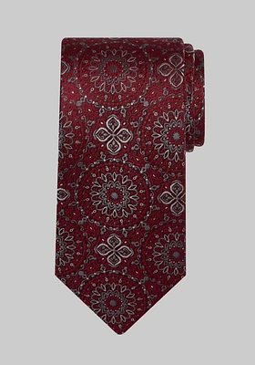 Men's Reserve Collection Medallion Tie, Burgundy, One Size