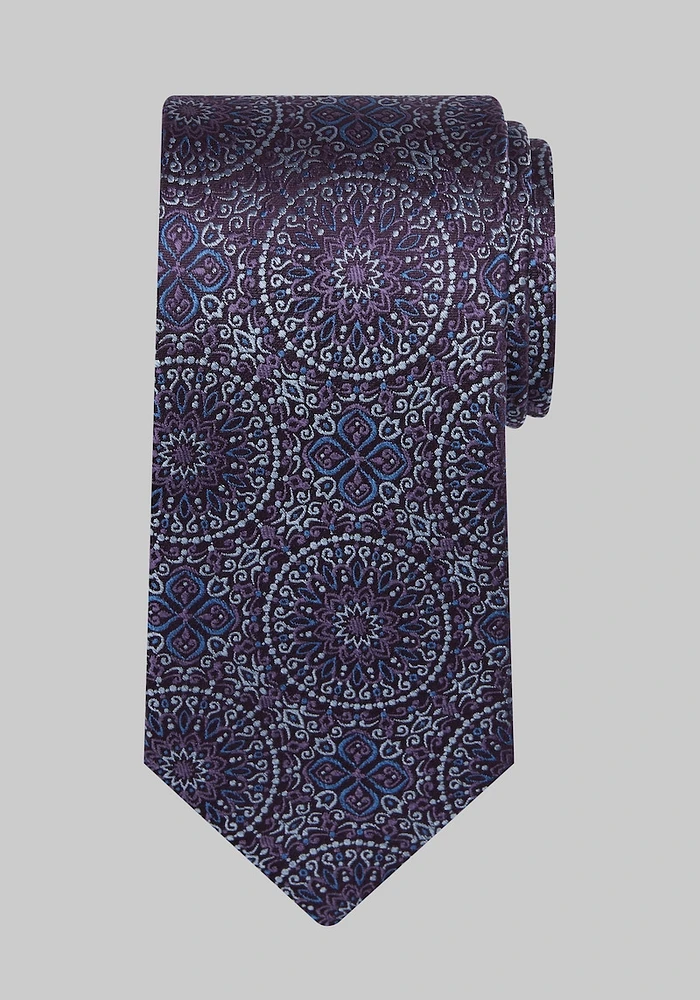 Men's Reserve Collection Medallion Tie, Purple, One Size