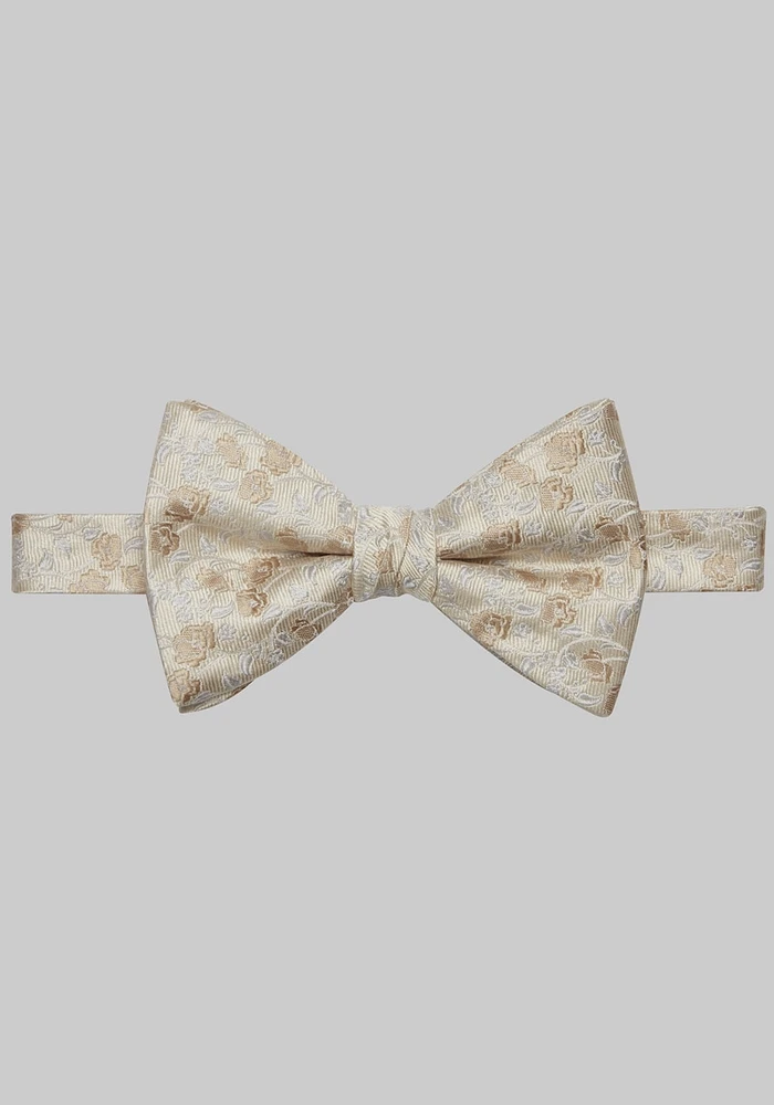 Men's Flowers On The Vine Pre-Tied Bow Tie, Cream, One Size