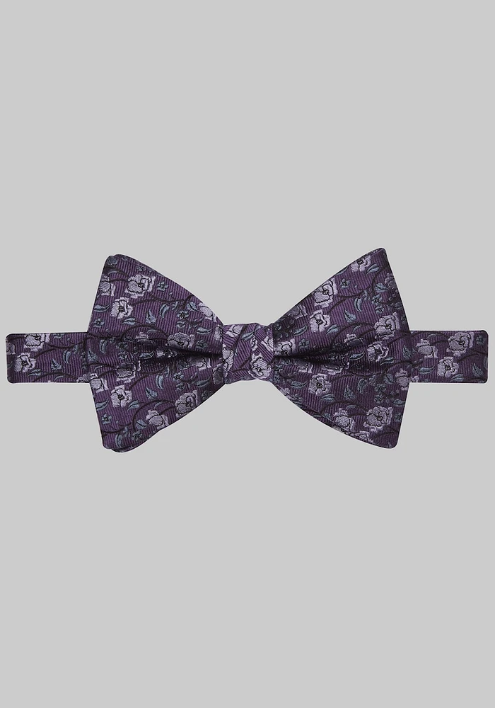 Men's Flowers On The Vine Pre-Tied Bow Tie, Plum, One Size