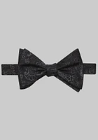 Men's Tonal Paisley Satin Self-Tie Bow Tie, Black, One Size