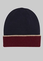 Men's Two Toned Beanie, Burgundy, One Size