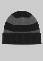 Men's Stripe Beanie, Black, One Size