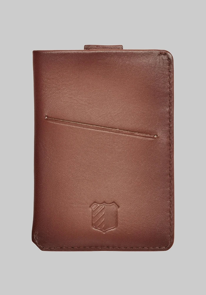 Men's Jos. A. Bank Bi-Fold Leather Card Case With Pull Tab at Jos. A. Bank, Tan, Size One