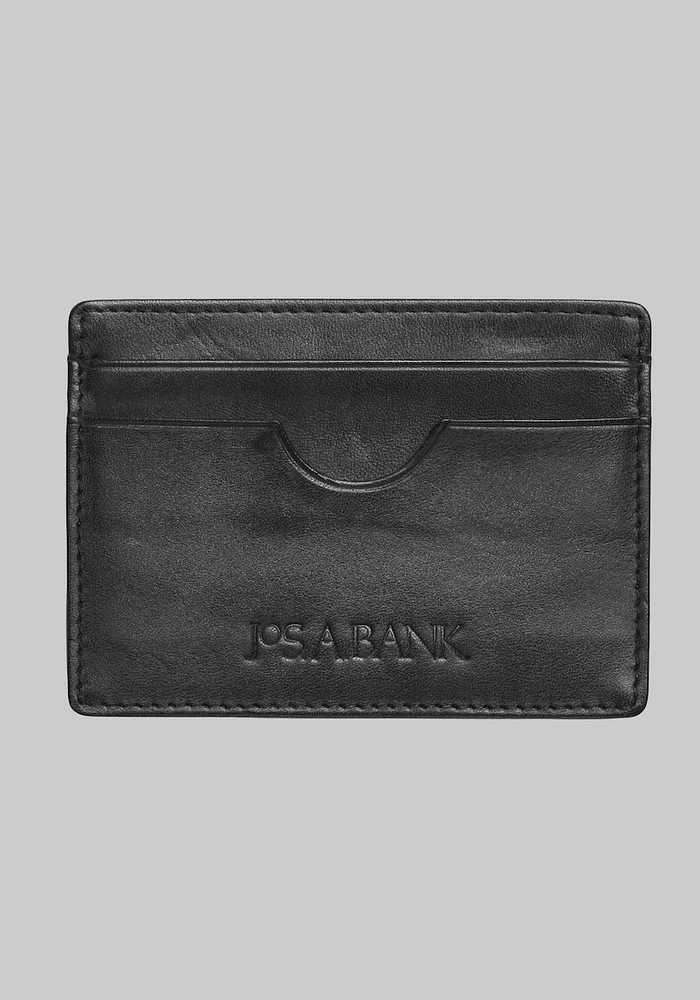 Men's Jos. A. Bank Compact Leather Card Case at Jos. A. Bank, Black, Size One