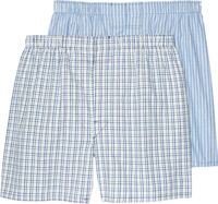 Men's Jos. A. Bank Plaid & Stripe Woven Boxers, 2-Pack at Bank, Blue,