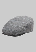 Men's Herringbone Windowpane Ivy Cap, Grey, Large/X Large